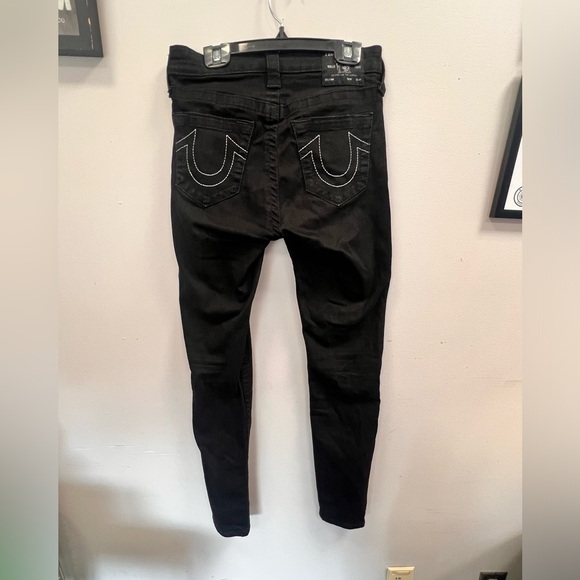 True Religion Women Ladies Halle Mid Rise Super Skinny Jeans Black  Size 27 - Picture 4 of 16